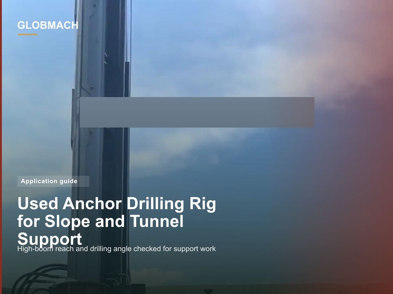 Used high-boom anchor drilling rig positioned for slope support work
