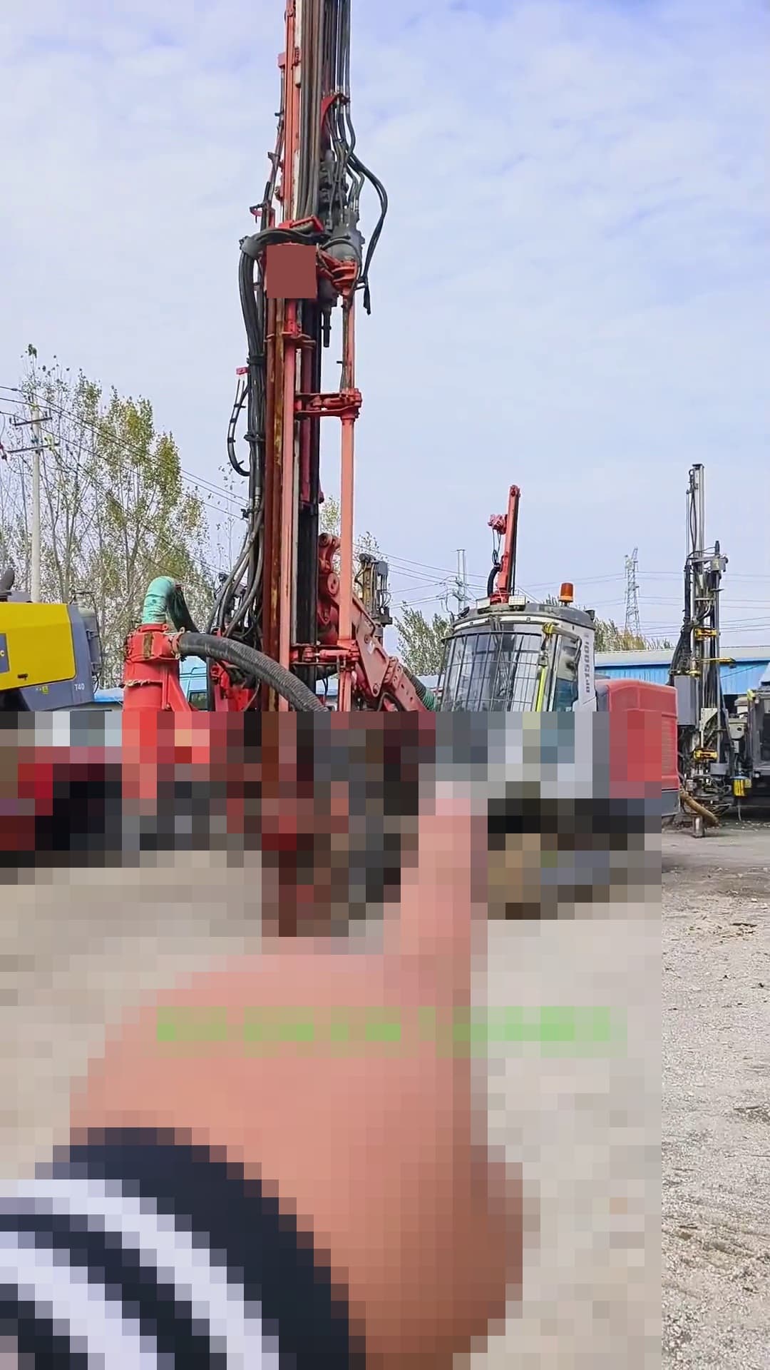 Epiroc T40 sondaj kulesi kullanılmış ekipman detay görünümü