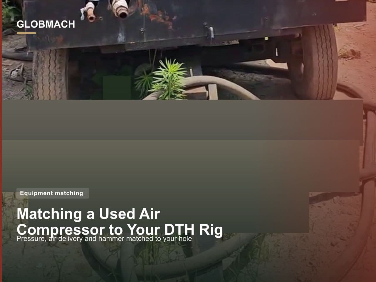 Used Kaishan mobile air compressor operating at a drilling site