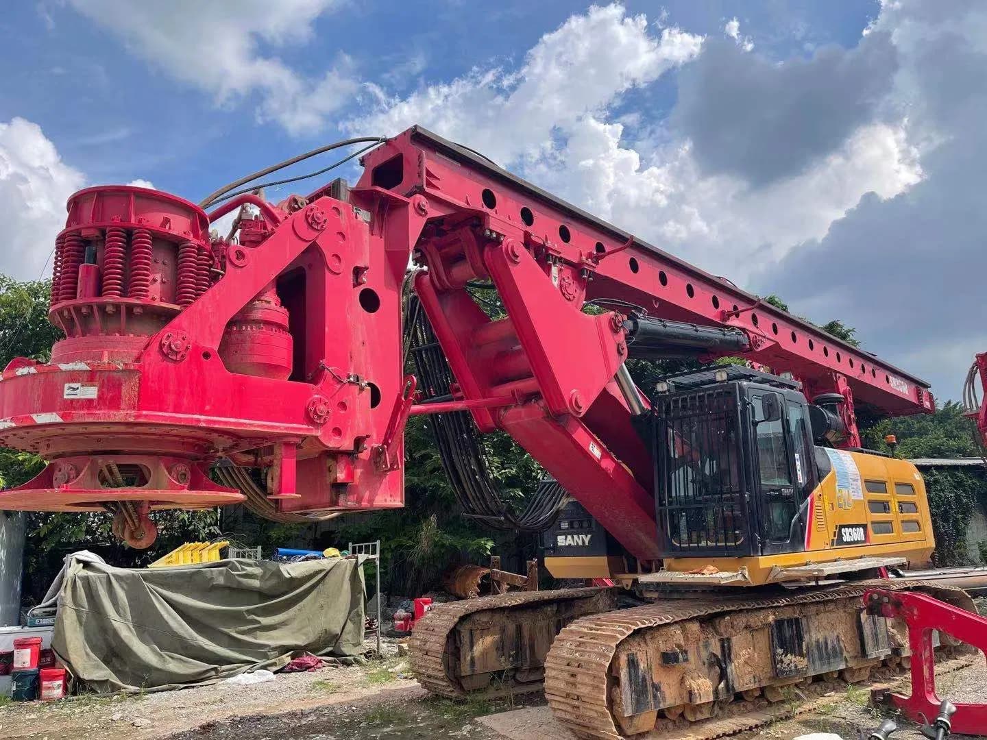 Used SANY SR360R rotary drilling rig with mast raised