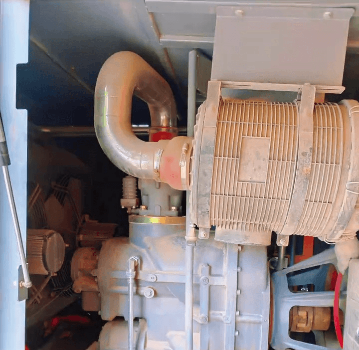 Interior view of used Zhigao 110kw portable air compressor