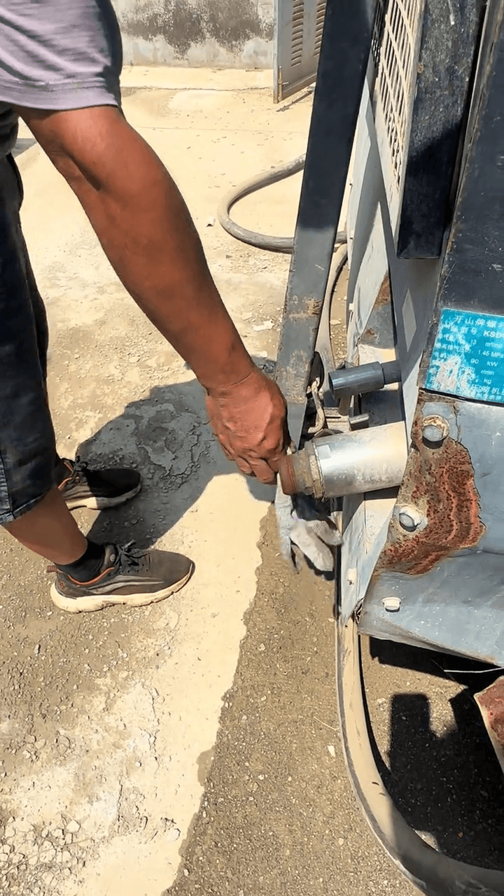 Interior view of used Kaishan 13-14.5 portable air compressor