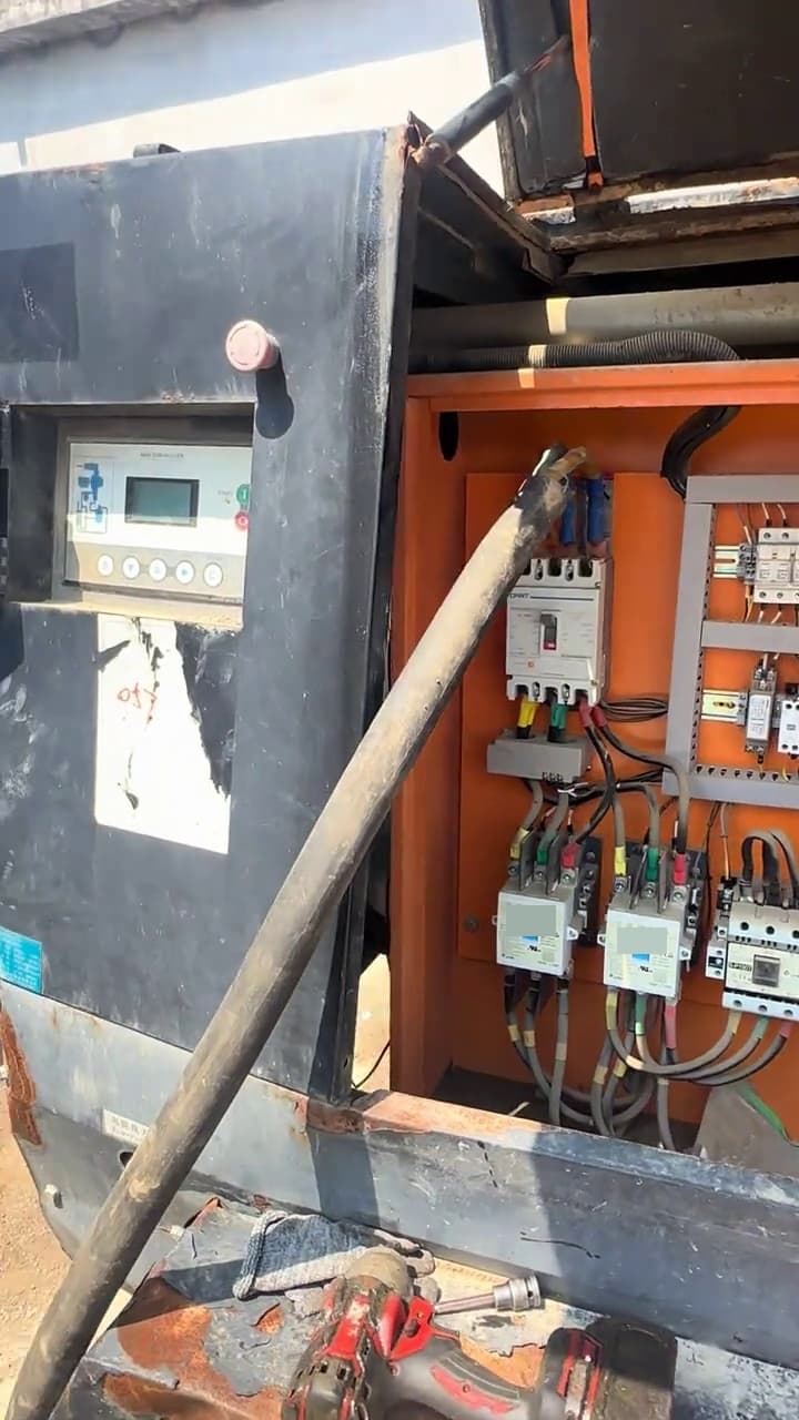 Interior view of a used Kaishan 13-14.5 portable air compressor