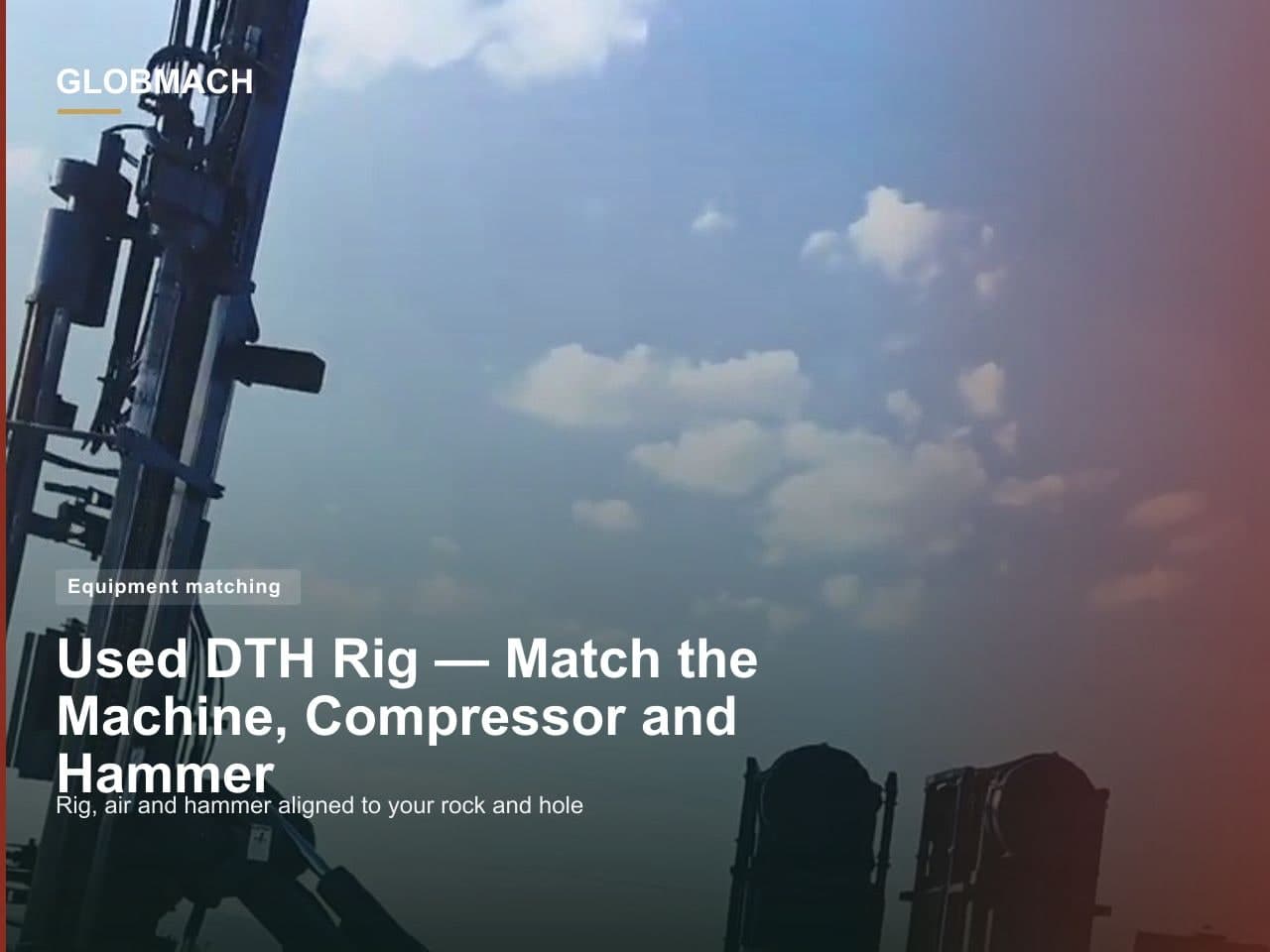 Used crawler-mounted DTH rock drilling rig with twin-motor power head