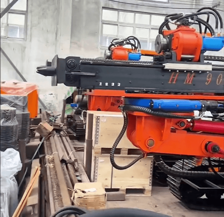 Used Hamai HM90A rock drilling rig, right side view